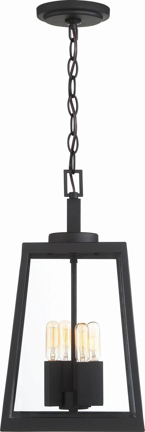Halifax Four Light Hanging Lantern Matte Black Garden Hanging Lights promo