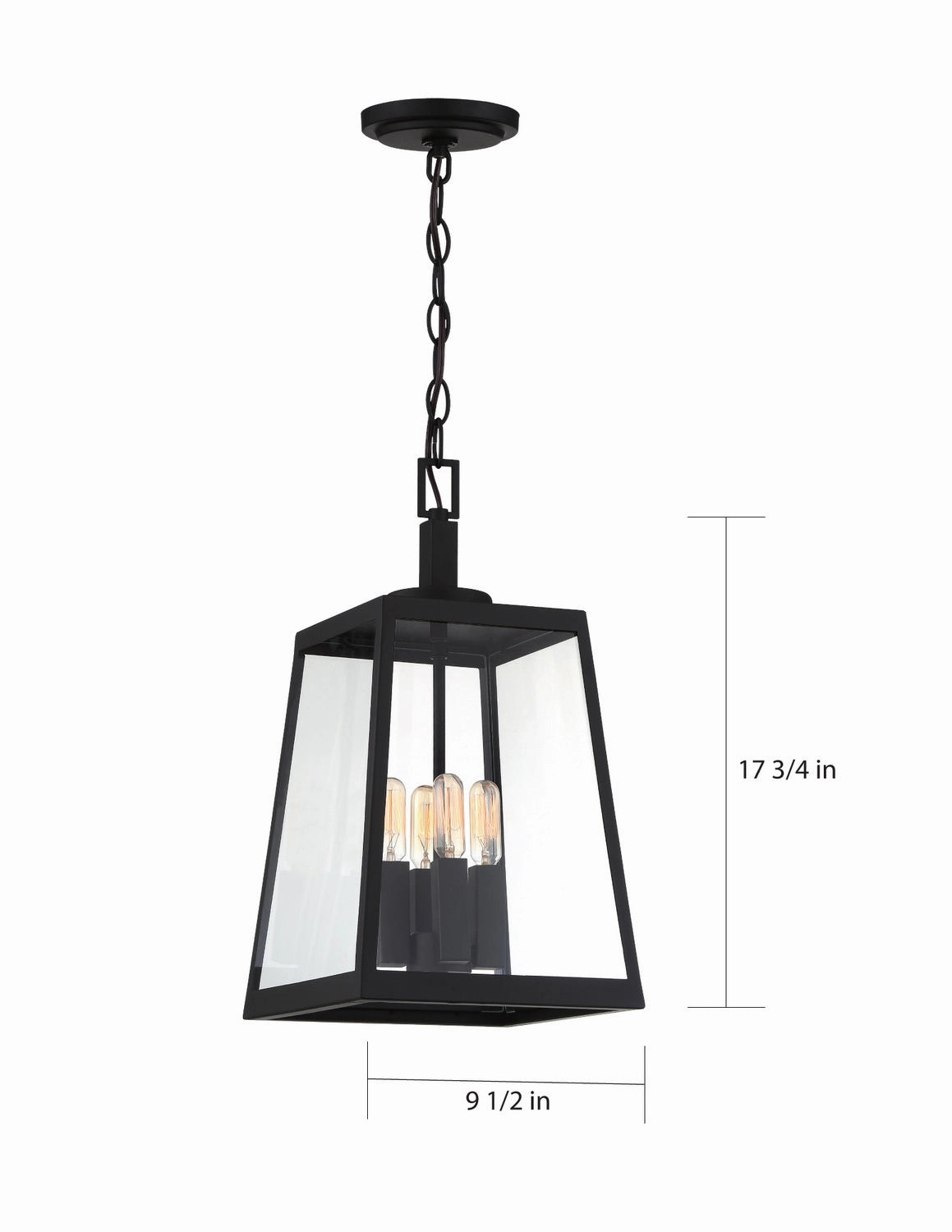 Halifax Four Light Hanging Lantern Matte Black Garden Hanging Lights promo