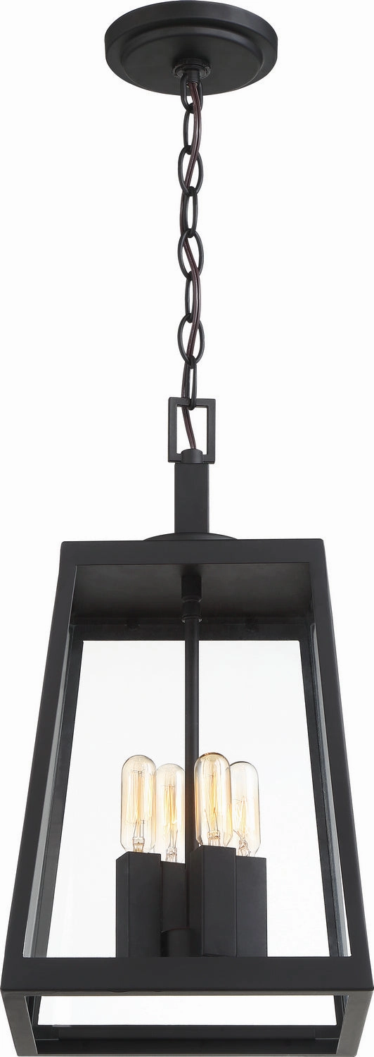 Halifax Four Light Hanging Lantern Matte Black Garden Hanging Lights promo