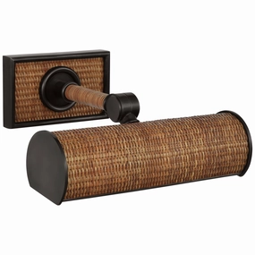 Halwell LED Picture Light Bronze and Natural Woven Rattan Wall Lights for patio sale