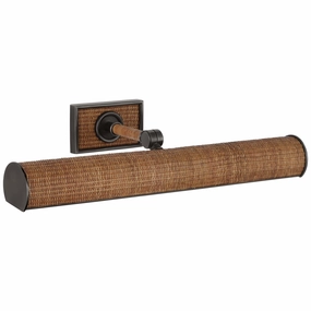 Halwell LED Picture Light Bronze and Natural Woven Rattan Wall Lights for patio sale