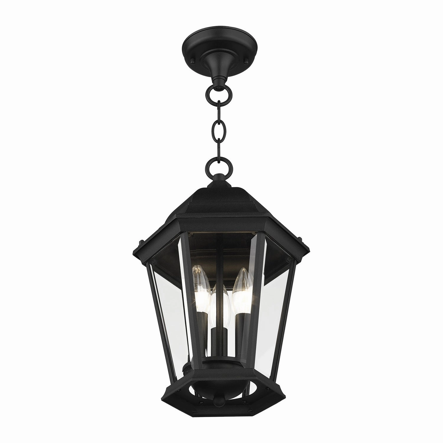 Hamilton Three Light Outdoor Pendant Textured Black Modern Outdoor Hanging Lights