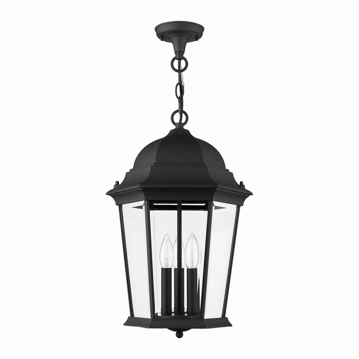 Hamilton Three Light Outdoor Pendant Textured Black Modern Outdoor Hanging Lights