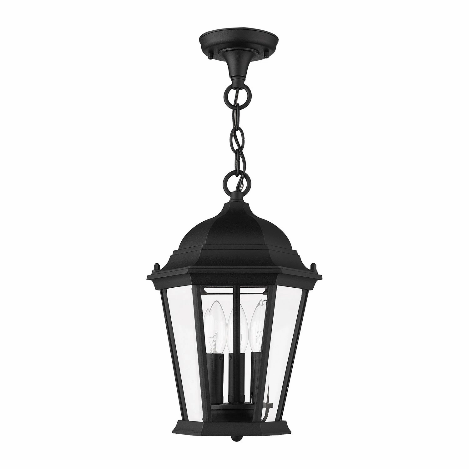 Hamilton Three Light Outdoor Pendant Textured Black Modern Outdoor Hanging Lights