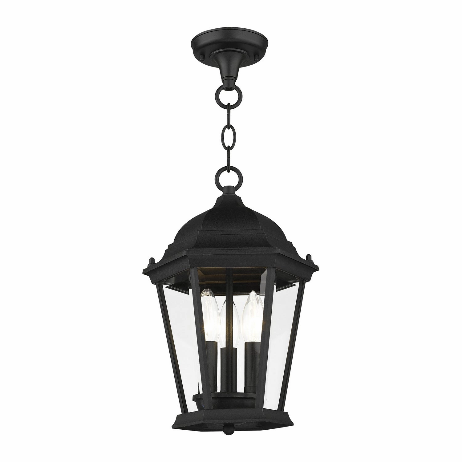 Hamilton Three Light Outdoor Pendant Textured Black Modern Outdoor Hanging Lights