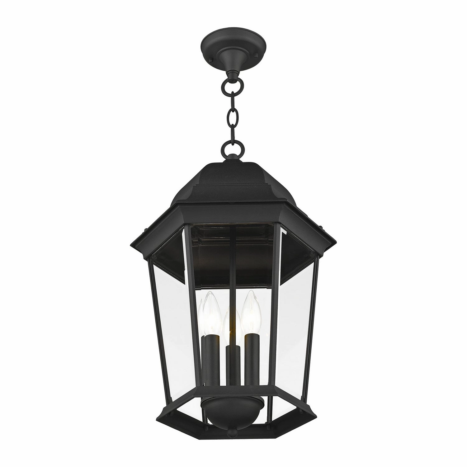 Hamilton Three Light Outdoor Pendant Textured Black Modern Outdoor Hanging Lights