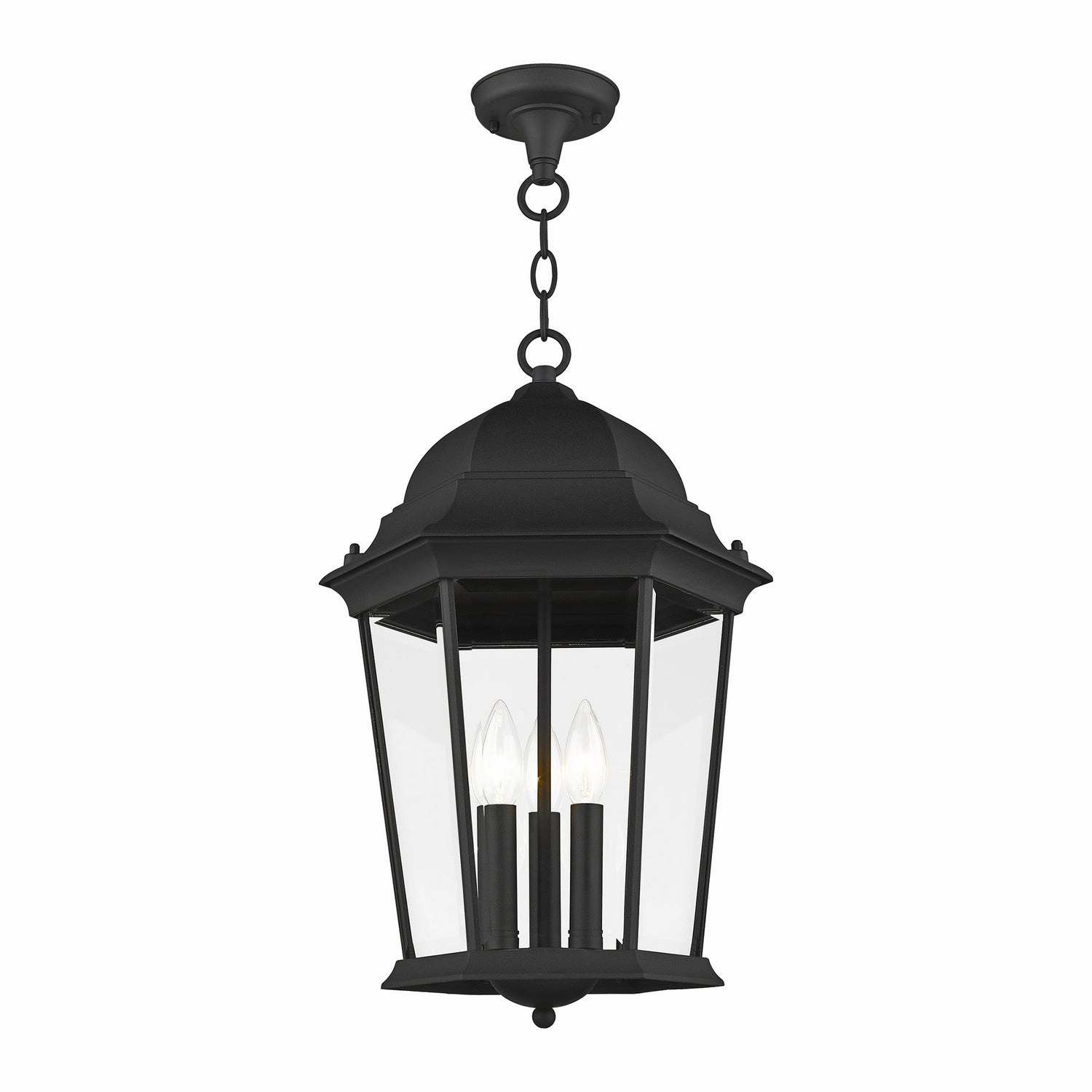 Hamilton Three Light Outdoor Pendant Textured Black Modern Outdoor Hanging Lights