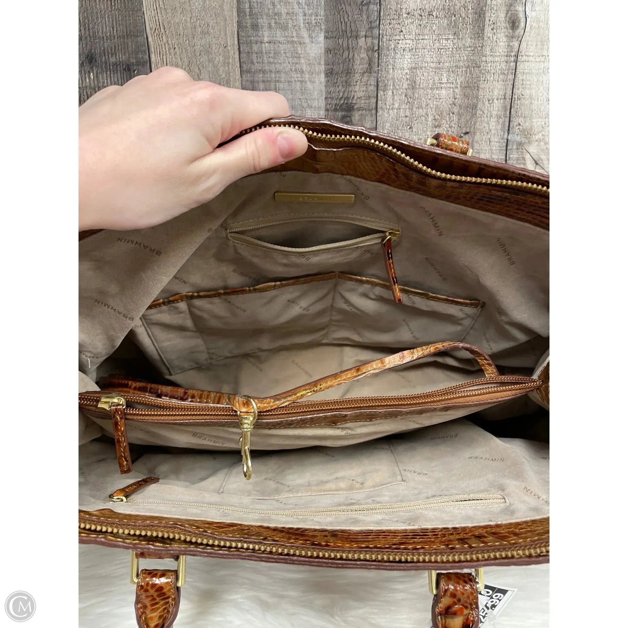 Handbag Designer By Brahmin, Size: Large