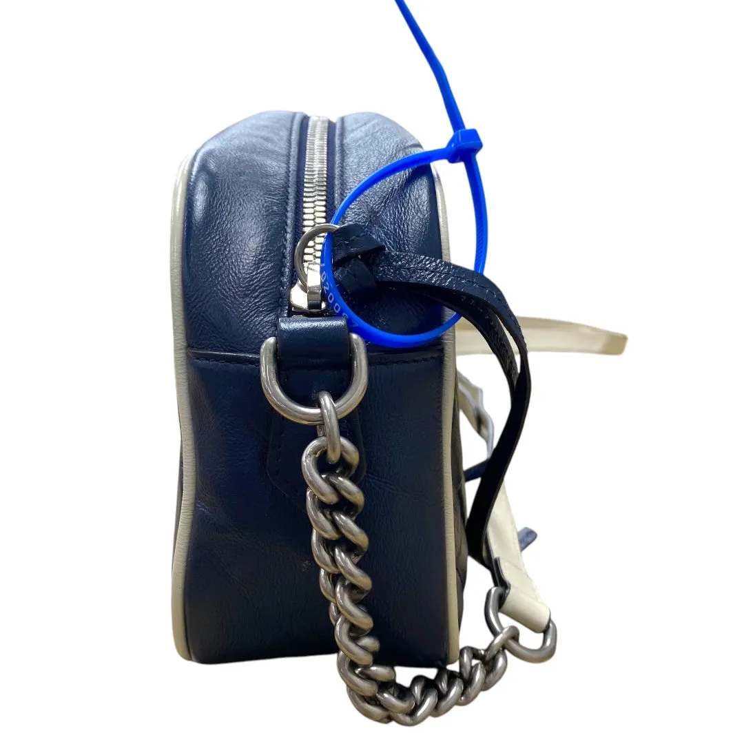 Handbag Luxury Designer By Gucci In Blue & White, Size:Medium