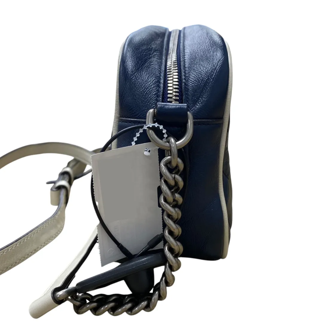 Handbag Luxury Designer By Gucci In Blue & White, Size:Medium