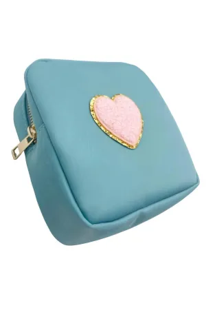 Heart It All Pouch In Blue/pink