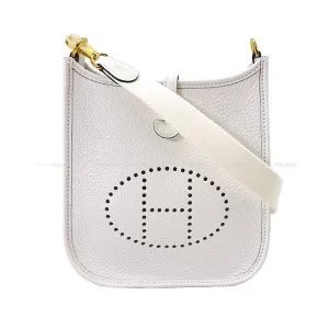 HERMES Shoulder bag Evelyne 16 TPM New White Taurillon Clemence Gold HW Stamp