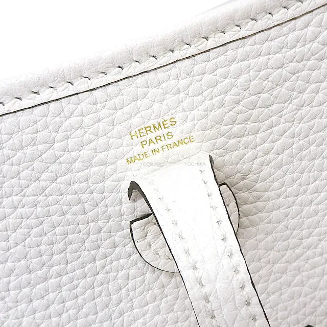 HERMES Shoulder bag Evelyne 16 TPM New White Taurillon Clemence Gold HW Stamp