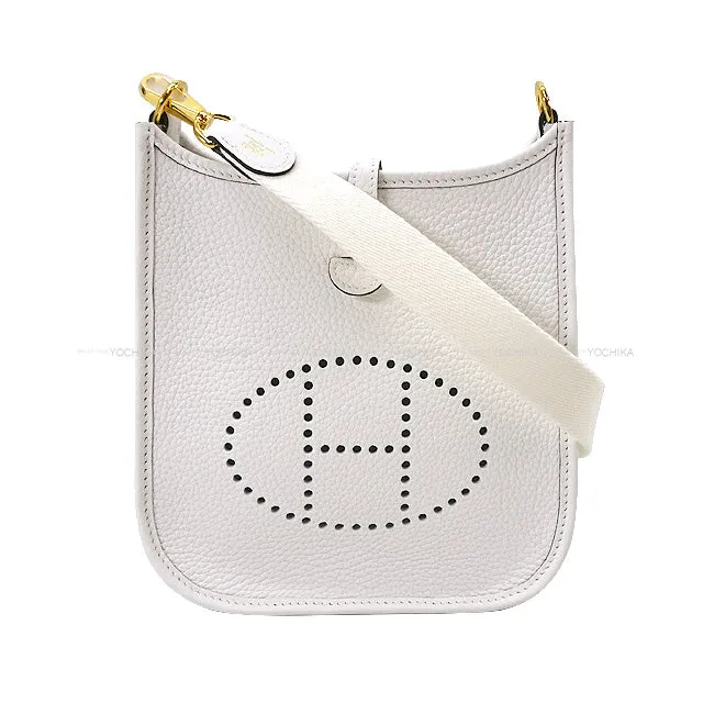 HERMES Shoulder bag Evelyne 16 TPM New White Taurillon Clemence Gold HW Stamp