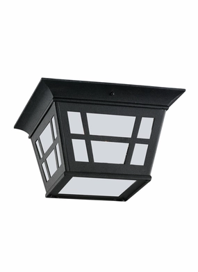 Herrington Two Light Outdoor Flush Mount Black Outdoor Ceiling Mount Lighting hot sale