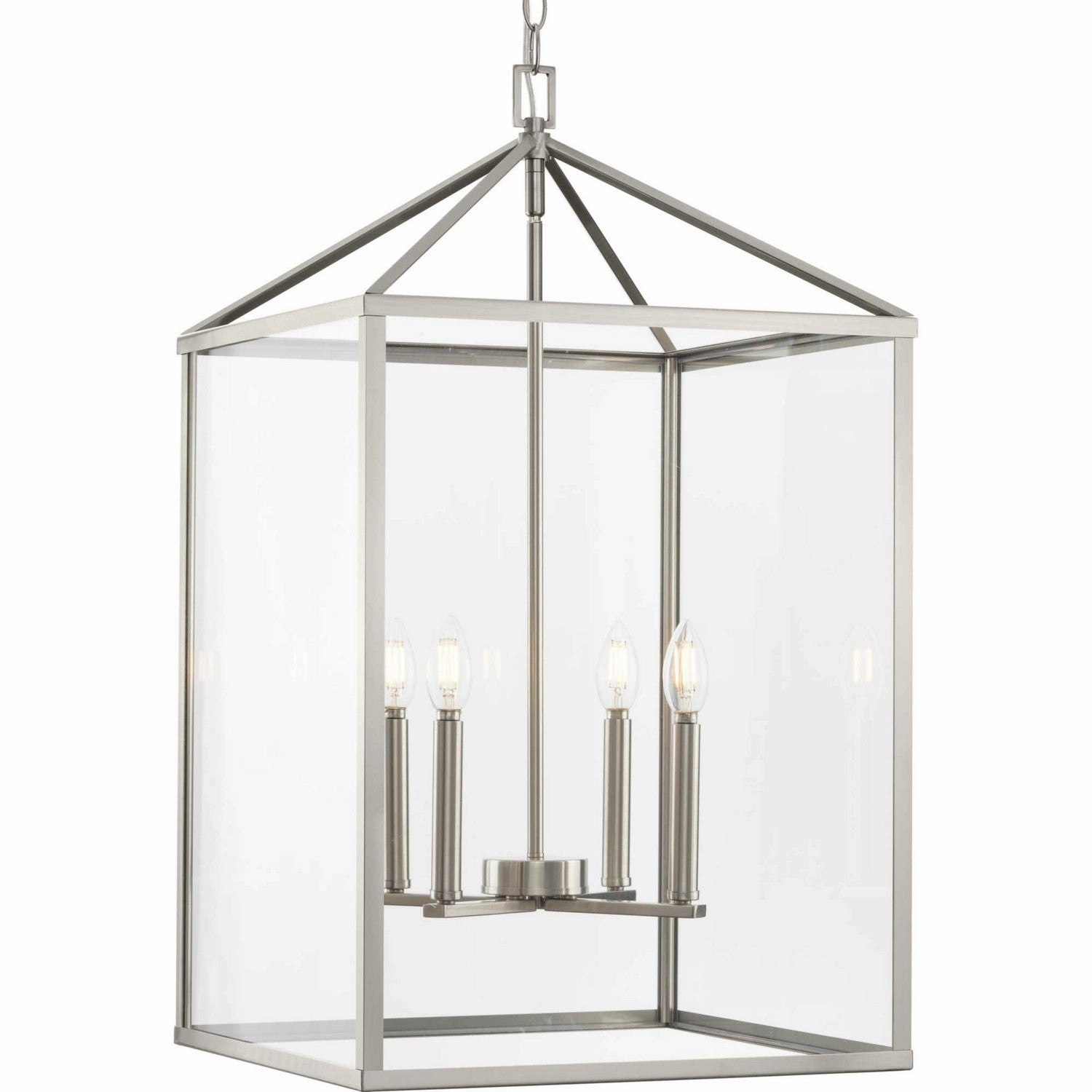 Hillcrest Four Light Foyer Pendant Brushed Nickel Ceiling Lights Lighting cheap deals