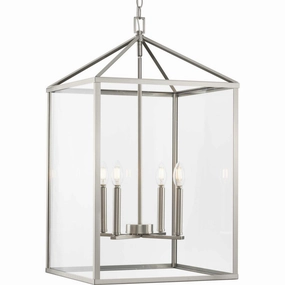 Hillcrest Four Light Foyer Pendant Brushed Nickel Ceiling Lights Lighting cheap deals
