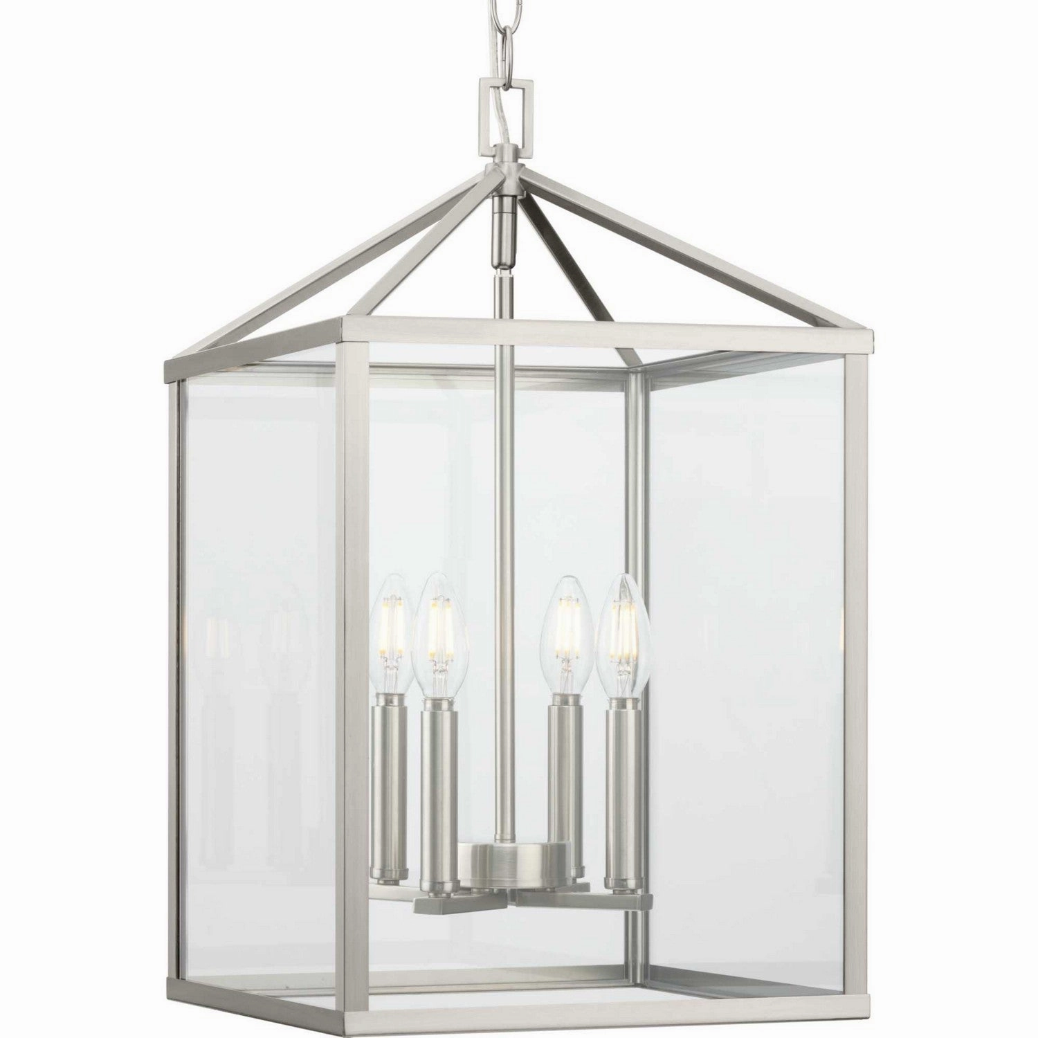 Hillcrest Four Light Foyer Pendant Brushed Nickel Ceiling Lights Lighting cheap deals