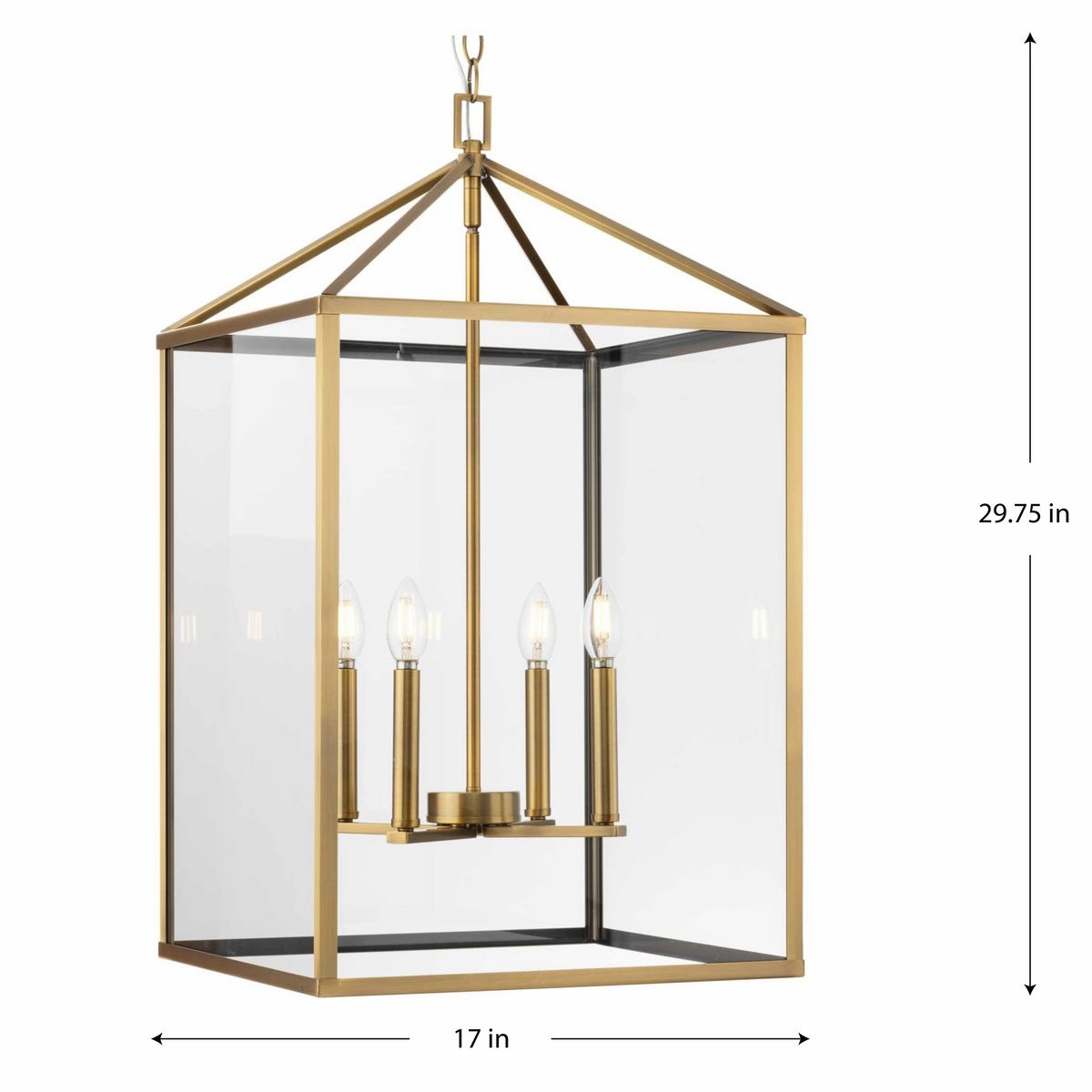 Hillcrest Four Light Foyer Pendant Vintage Brass Cheap Ceiling Lights available