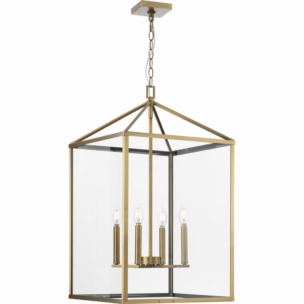 Hillcrest Four Light Foyer Pendant Vintage Brass Cheap Ceiling Lights available