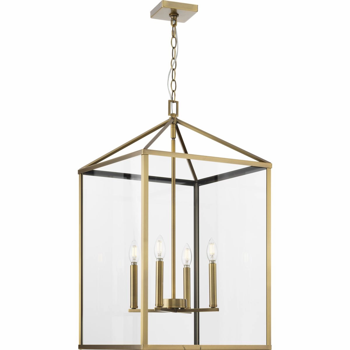 Hillcrest Four Light Foyer Pendant Vintage Brass Cheap Ceiling Lights available