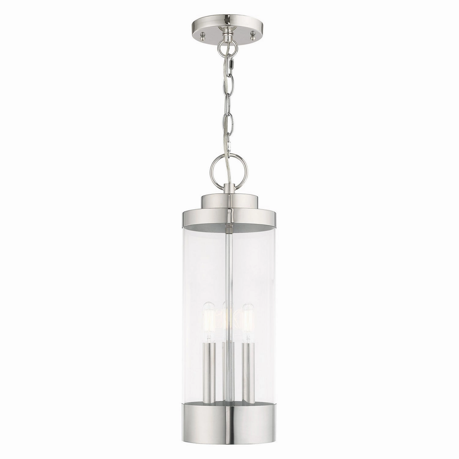 Hillcrest Three Light Outdoor Pendant Polished Chrome Outdoor Hanging Lights Lighting value pack