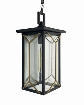 Hillside Manor One Light Chain Hung Sand Coal And Mystic Gold Outdoor Hanging Lights Lighting best seller