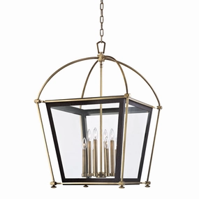 Hollis Eight Light Lantern Aged Brass Ceiling Lights Lighting buy online