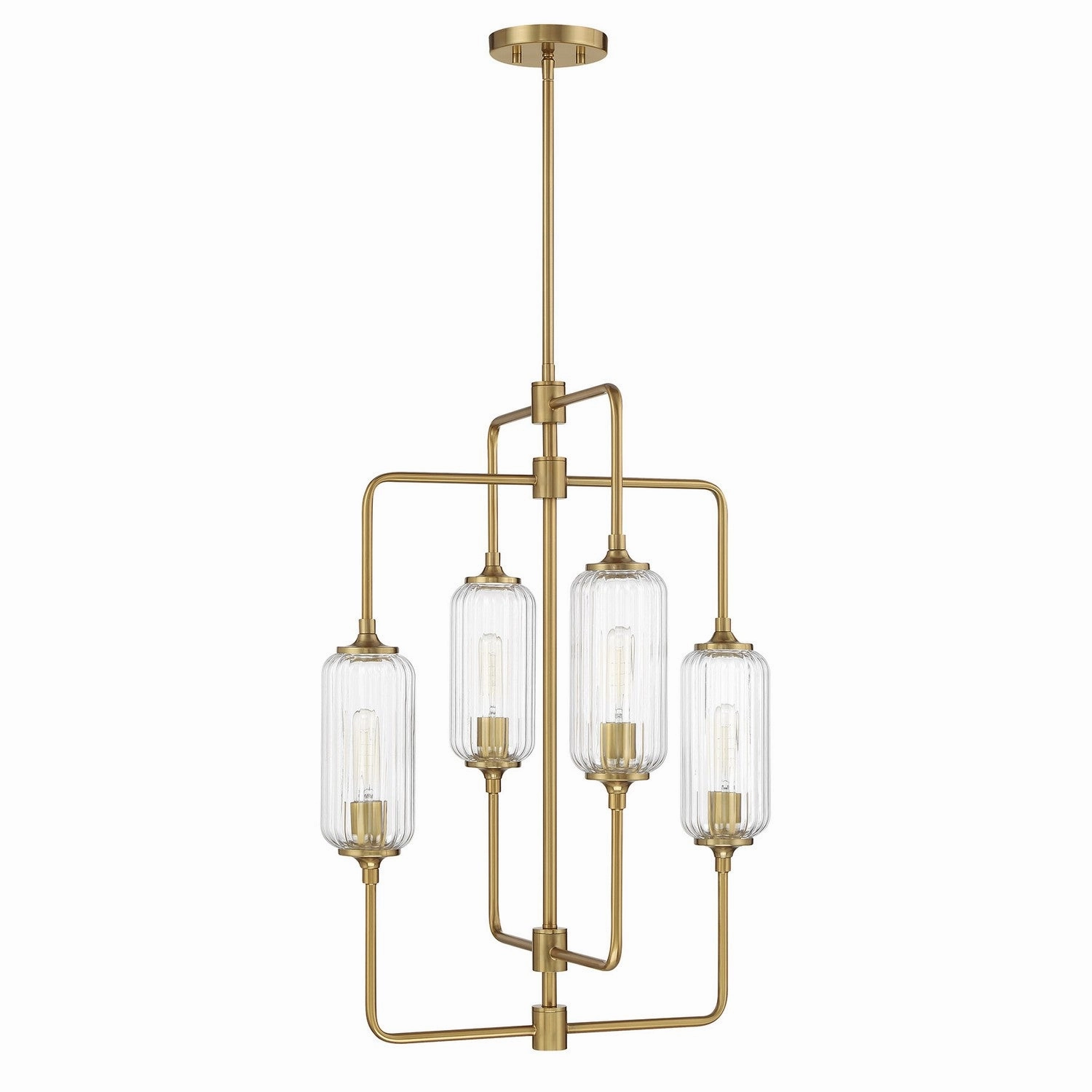 Holton Four Light Chandelier Warm Brass Designer Ceiling Lights for less