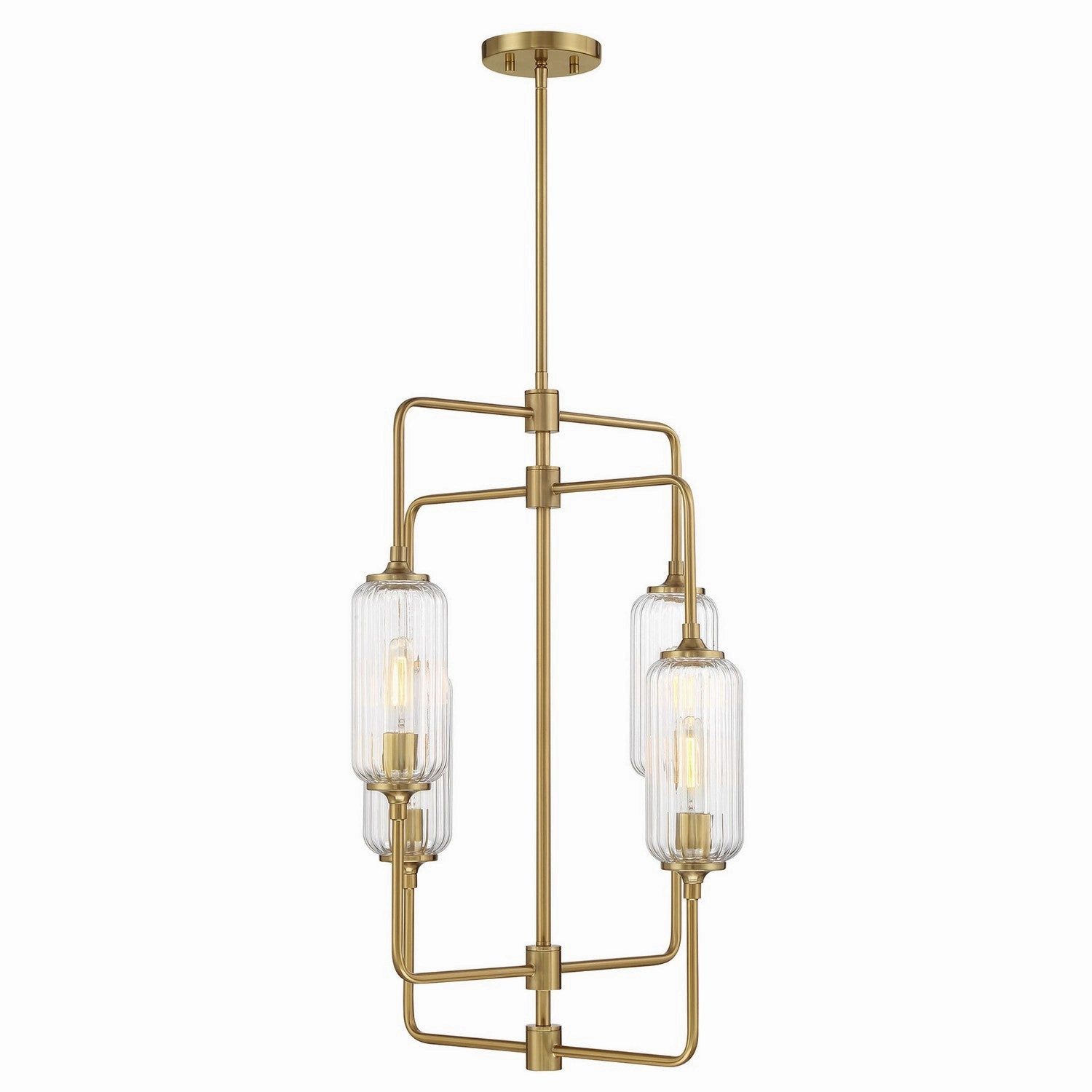 Holton Four Light Chandelier Warm Brass Designer Ceiling Lights for less