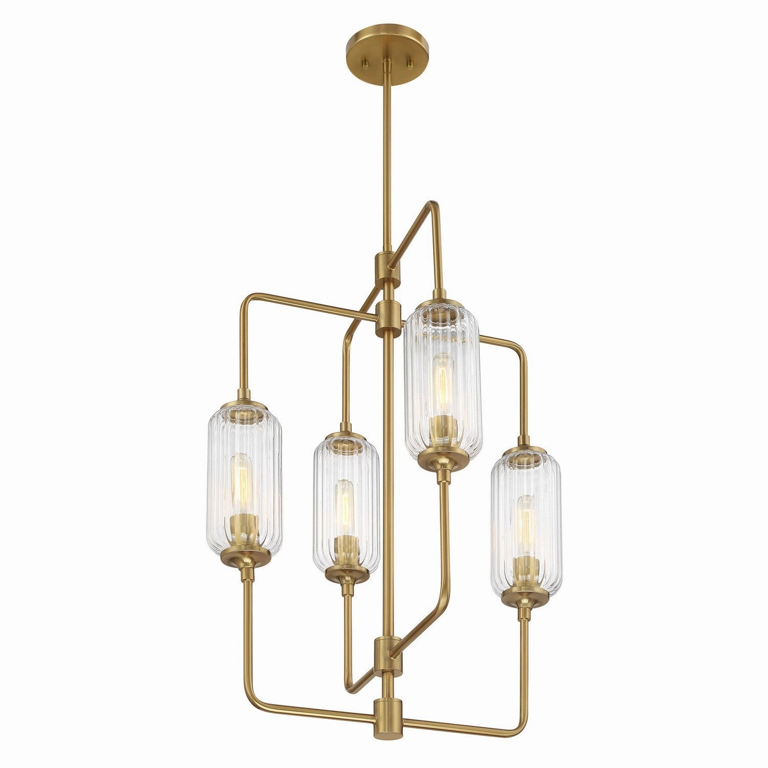 Holton Four Light Chandelier Warm Brass Designer Ceiling Lights for less