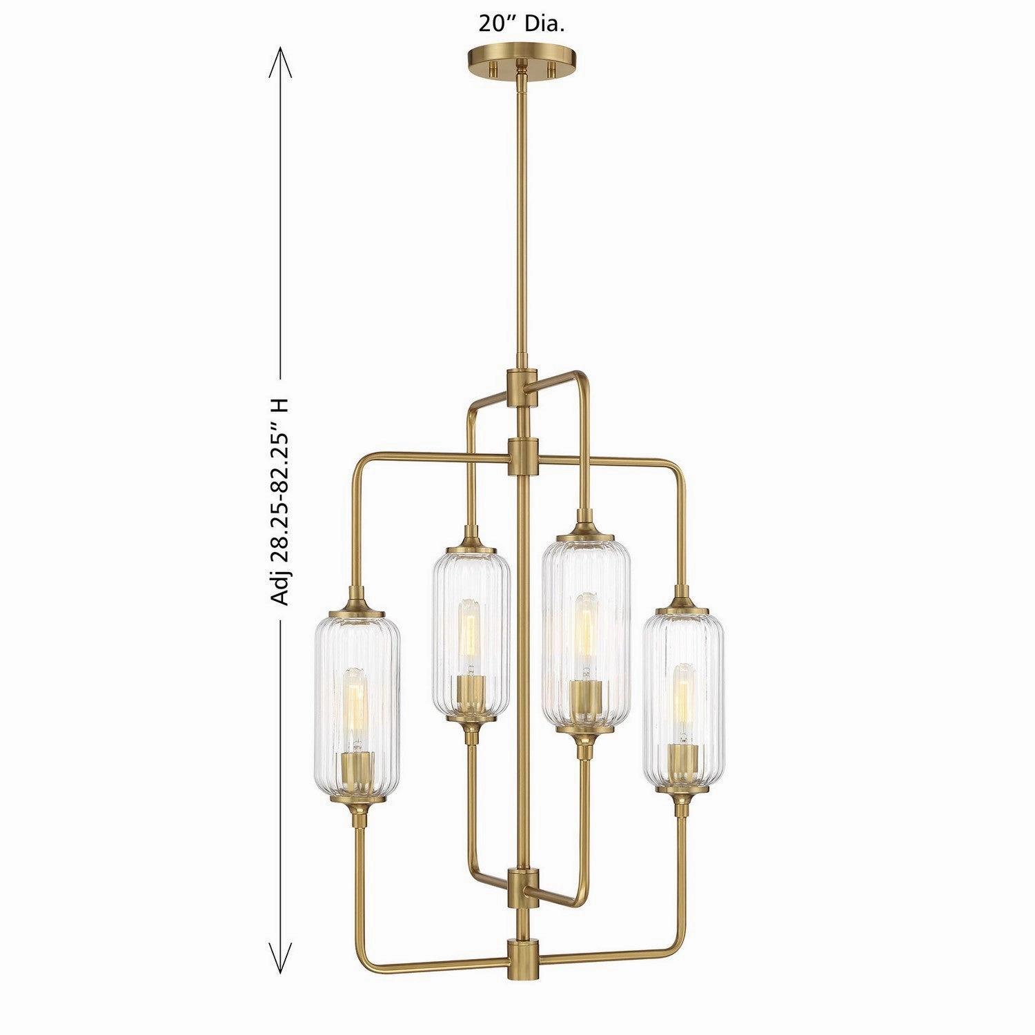 Holton Four Light Chandelier Warm Brass Designer Ceiling Lights for less