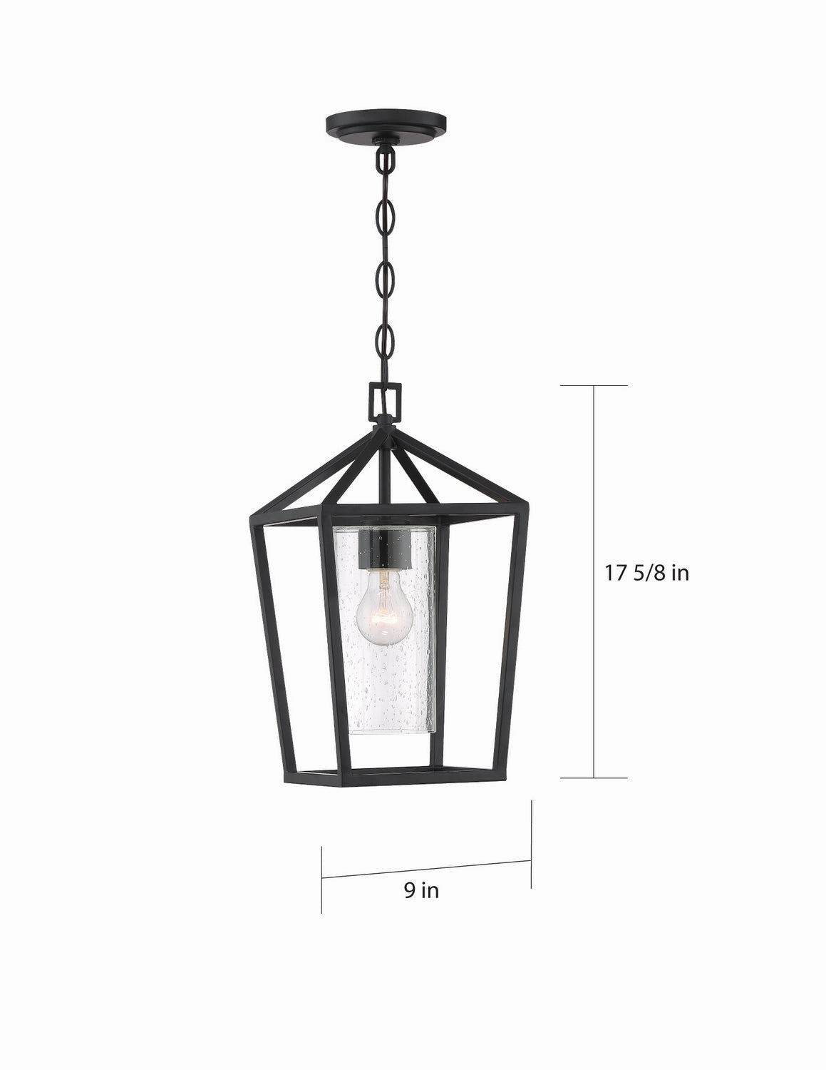 Hopewell One Light Hanging Lantern Matte Black Garden Hanging Lights promo