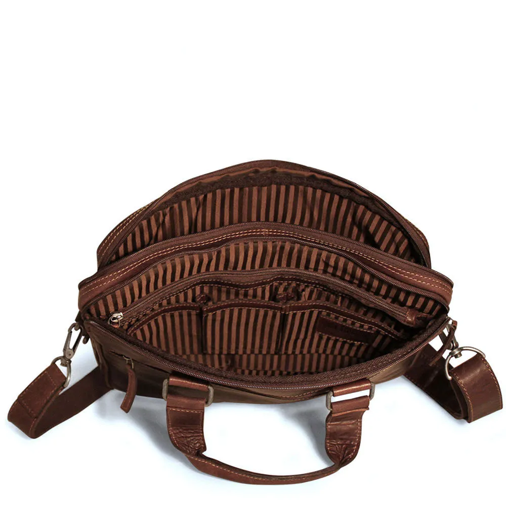 Hornback Croco Professional Zippered Briefcase #HB321