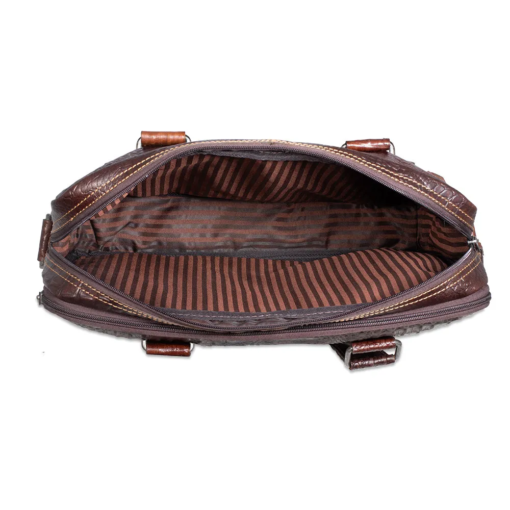 Hornback Croco Professional Zippered Briefcase #HB321