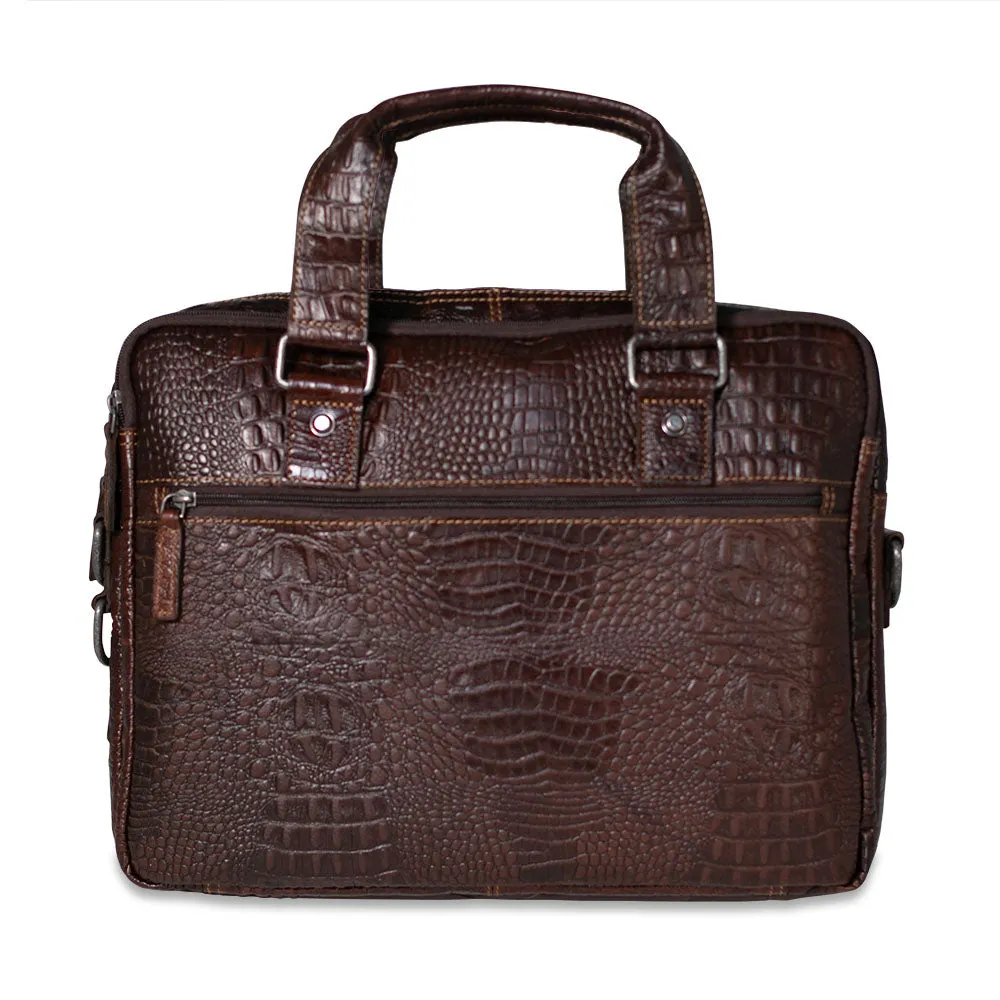 Hornback Croco Professional Zippered Briefcase #HB321