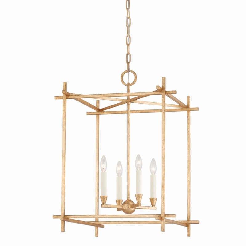 Huck Four Light Lantern Vintage Gold Leaf Ceiling Lights Lighting discount price