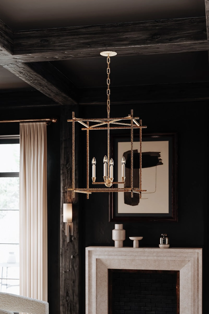 Huck Four Light Lantern Vintage Gold Leaf Buy Ceiling Lights online