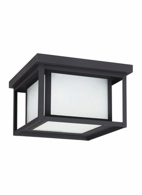 Hunnington Two Light Outdoor Flush Mount Black Outdoor Ceiling Mount Lighting hot sale