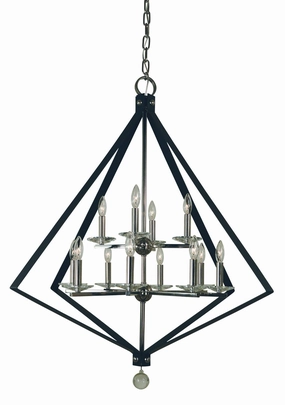 Ice 12 Light Chandelier Polished Nickel w/Matte Black Ceiling Lights Lighting discount price