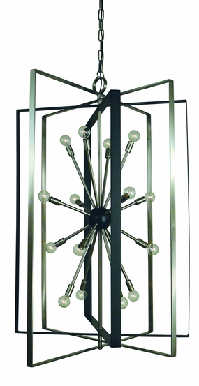 Interstellar 16 Light Chandelier Brushed Nickel w/Matte Black Ceiling Lights Lighting cheap deals
