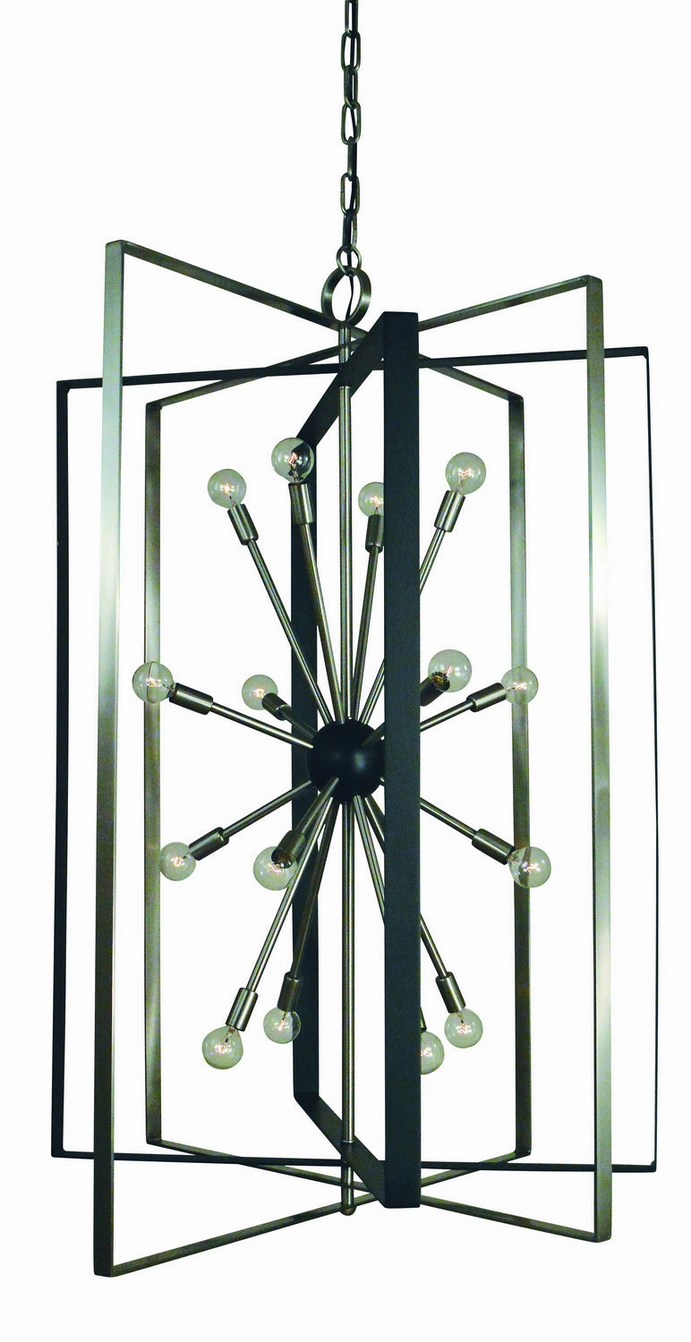 Interstellar 16 Light Chandelier Brushed Nickel w/Matte Black Ceiling Lights Lighting cheap deals
