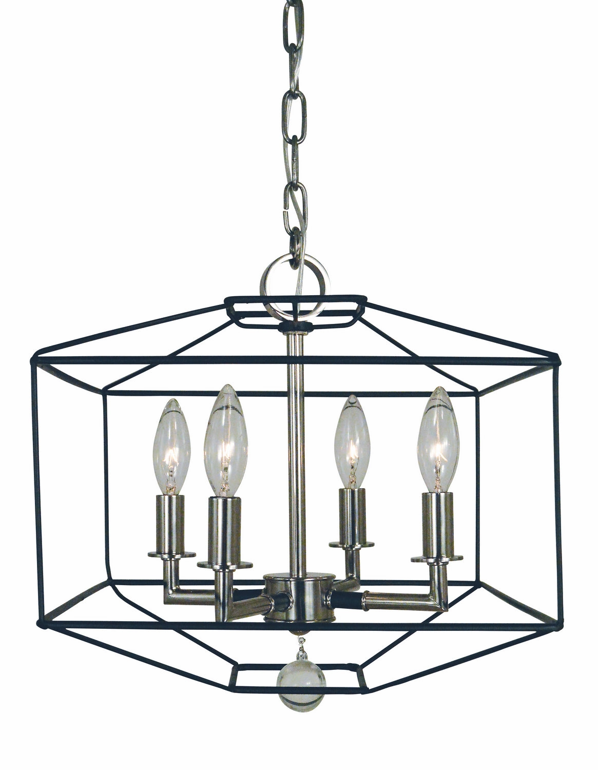 Isabella Four Light Dual Mount Chandelier Polished Nickel w/Matte Black Ceiling Lights Lighting discount price