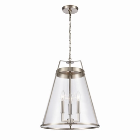 Judy Three Light Pendant Satin Nickel Ceiling Lights Lighting outlet store