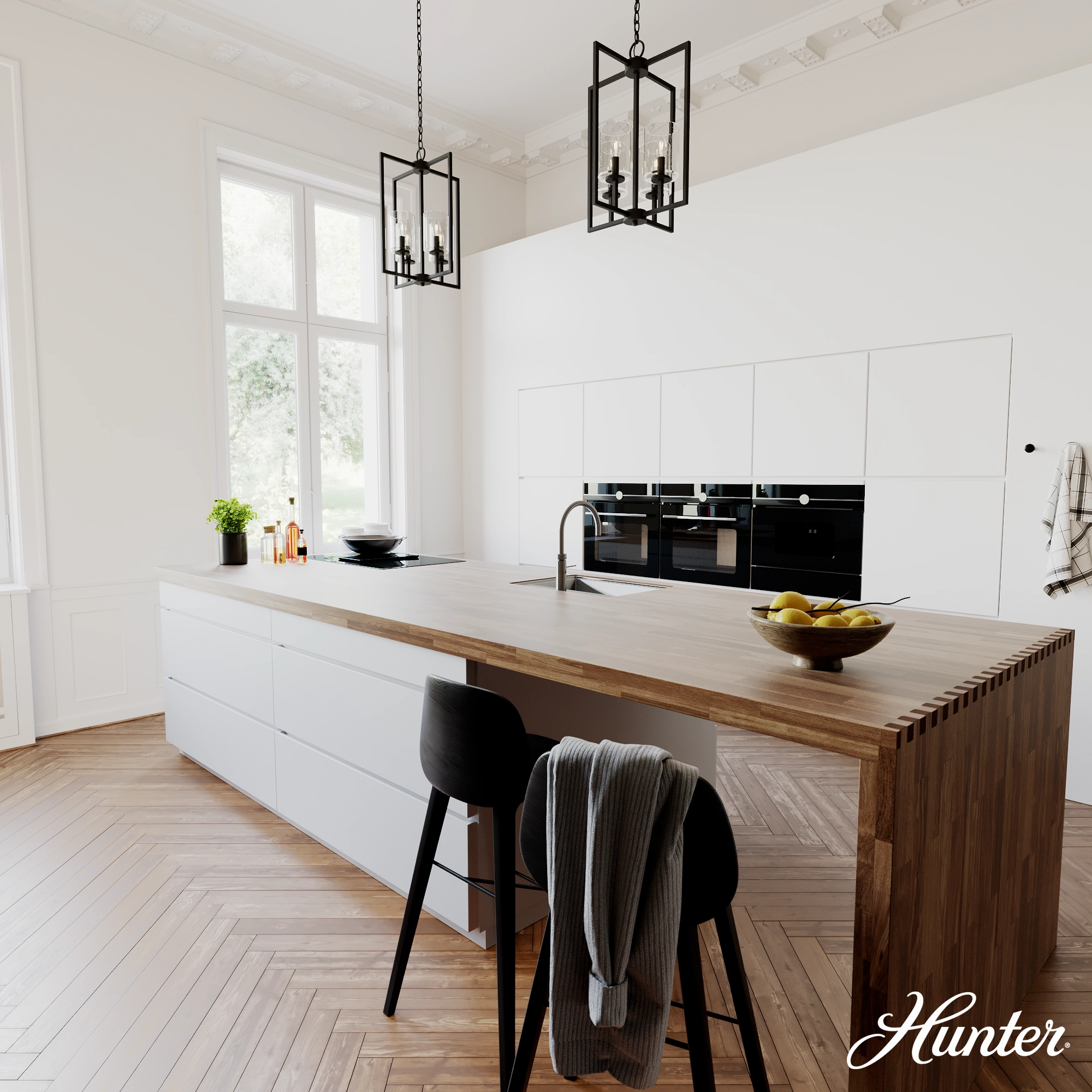 Kerrison Four Light Pendant Natural Black Iron Cheap Ceiling Lights available