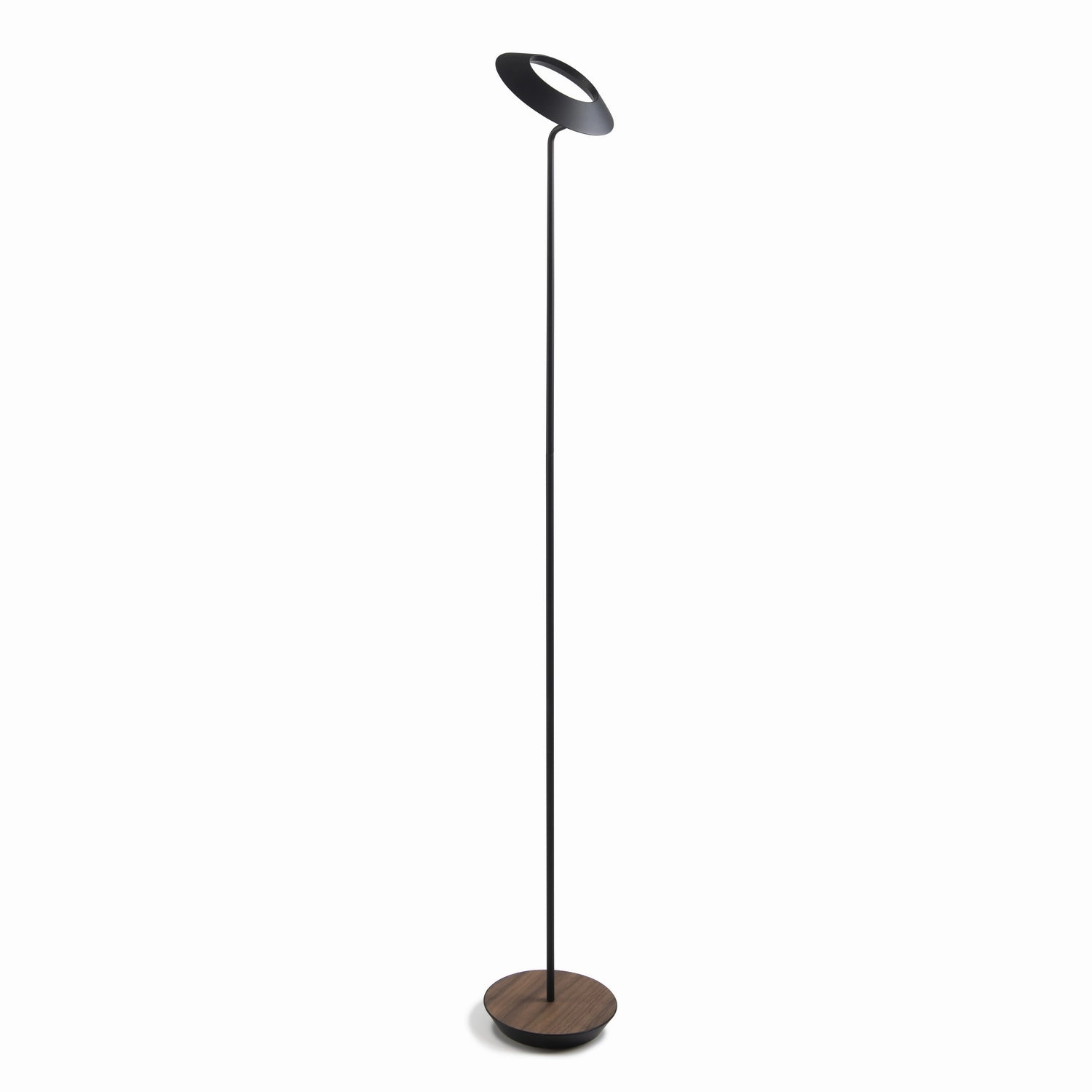 Koncept Lighting RYO-SW-MTB-OWT-FLR Modern Royyo Lamp Matte Black, Oiled Walnut Base Plate