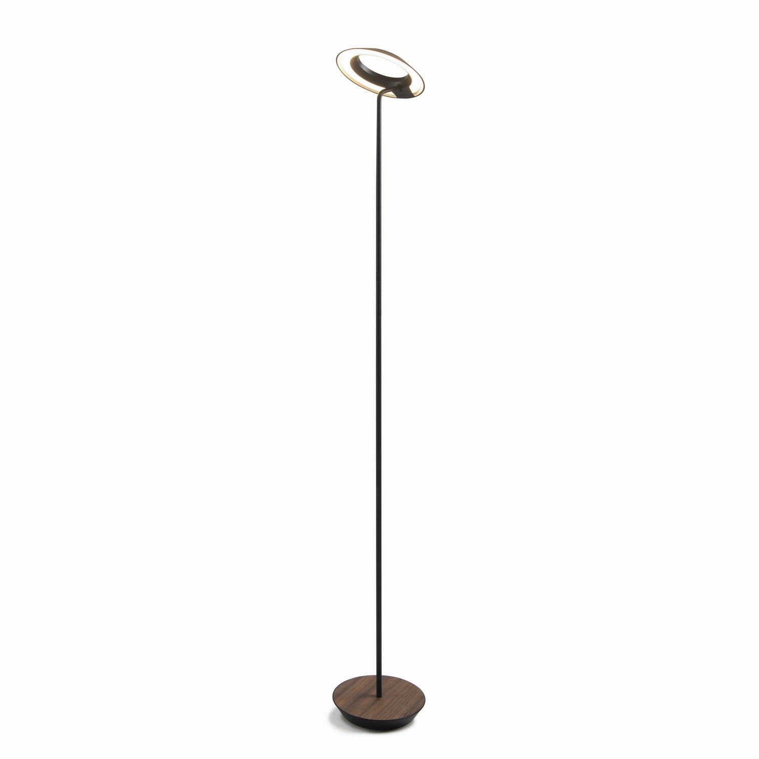 Koncept Lighting RYO-SW-MTB-OWT-FLR Modern Royyo Lamp Matte Black, Oiled Walnut Base Plate Buy Lamps cheap online