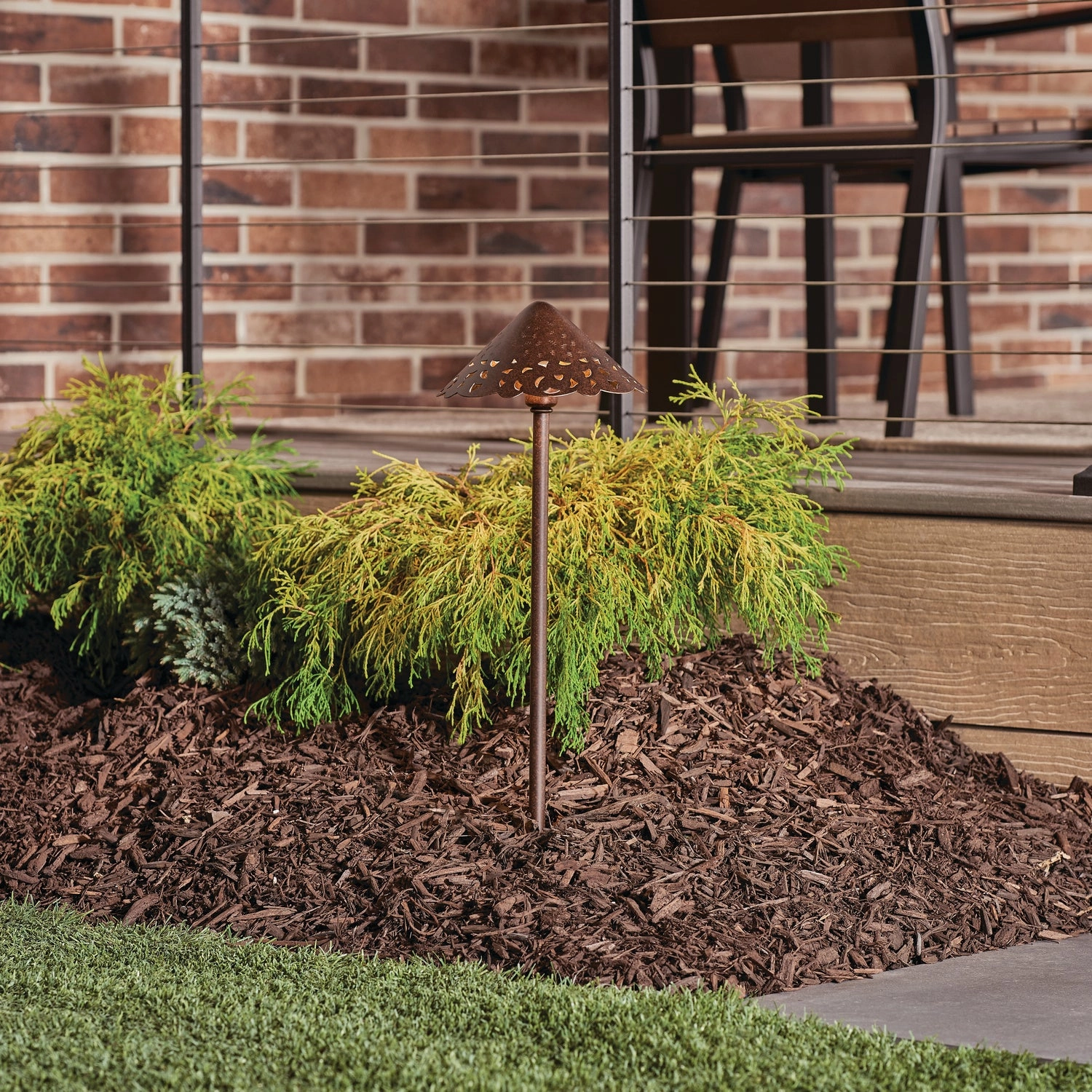 Lace One Light Path & Spread Textured Tannery Bronze Outdoor Path Lights special offer