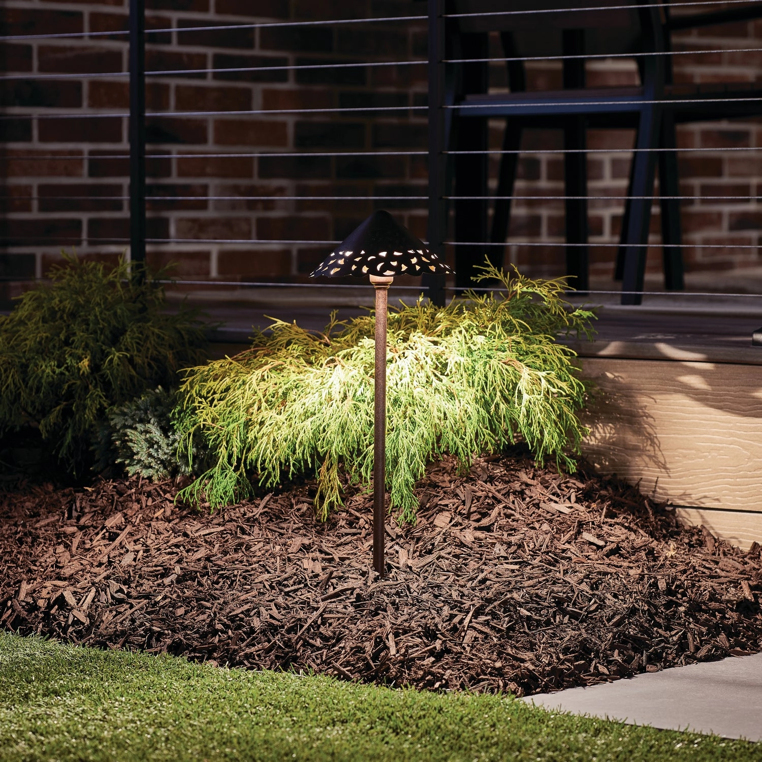 Lace One Light Path & Spread Textured Tannery Bronze Outdoor Path Lights special offer