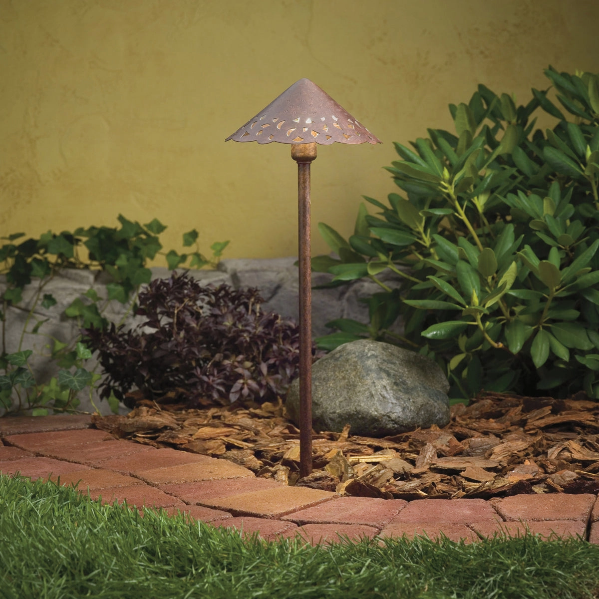 Lace One Light Path & Spread Textured Tannery Bronze Outdoor Path Lights Lighting buy now